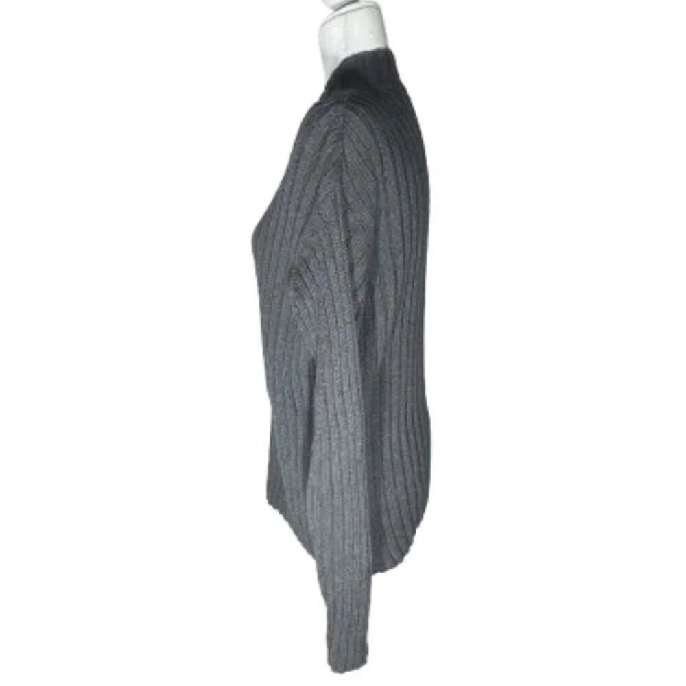 Gray Ribbed The Children's Place Long Sleeve Mock Sweater Size XL (14)